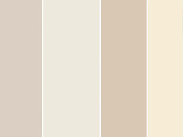 Papel de parede com listras largas em bege, creme e areia.